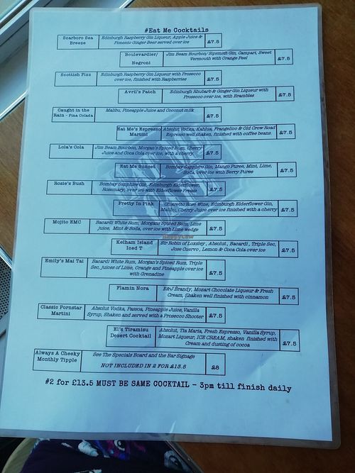 Cocktails at Eat Me in Scarborough