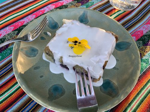 Lemon berry cake at Origins Cafe in Cooperstown