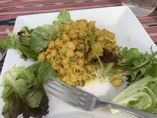 My standby curried chickpea salad! at Origins Cafe in Cooperstown