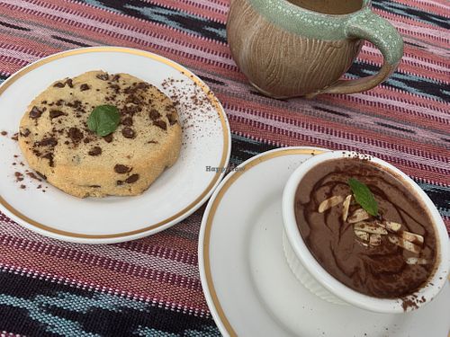 The chocolate pudding was liquid and yummy; the cookie was warm and out of this world! at Origins Cafe in Cooperstown