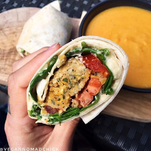 Falafel wrap at The Flame Tree Cafe in Dundee