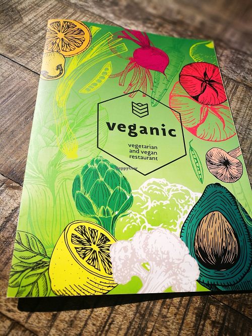 menu cover at Veganic in Krakow