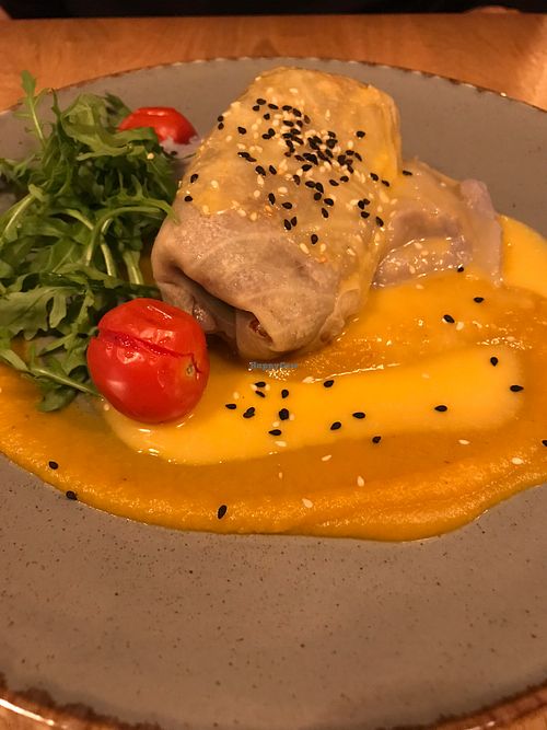 Vegan cabbage rolls  at Veganic in Krakow