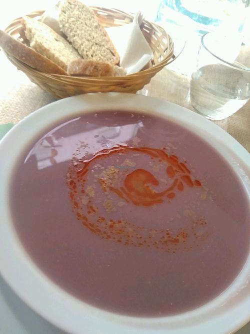 Red cabbage & apple soup at El Fogon Verde in Madrid