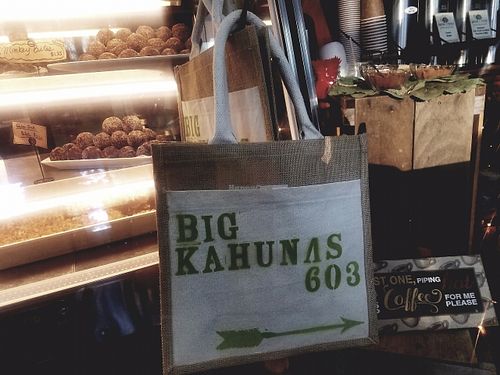 Designed by local artist- hand bags at Big Kahunas in Merrimack