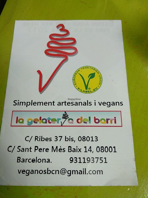 Flyer at La Gelateria del Barri - Born La Ribera in Barcelona