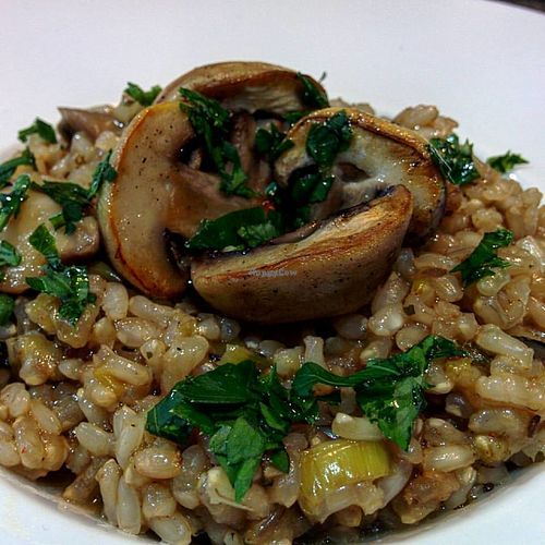 Risotto with mushrooms at Cookaluzka in Madrid