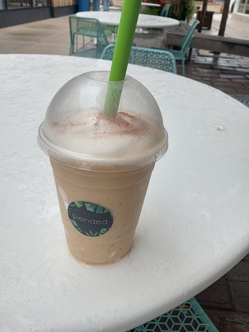 Peaches and cream smoothie at Blended in Madison