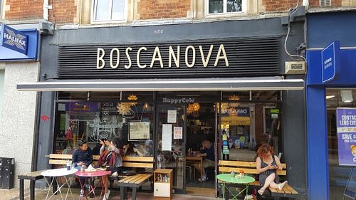 Cafe entrance at Cafe Boscanova in Bournemouth