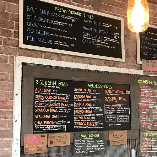 menu at Nourish Wellness Cafe in Northampton