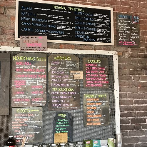 menu at Nourish Wellness Cafe in Northampton