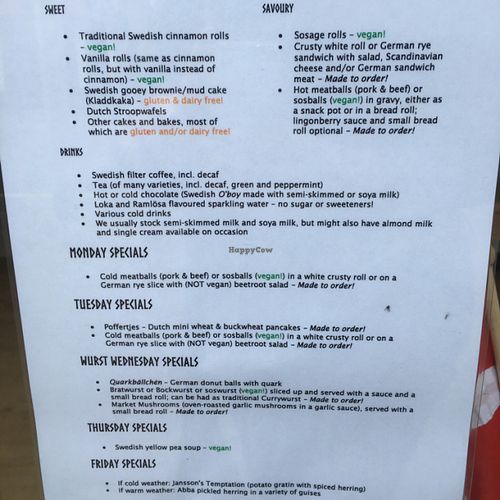 menu 2 at Odin's Table in Beeston