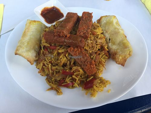 Thai rice and spicy tofu at Mayka in Belgrade