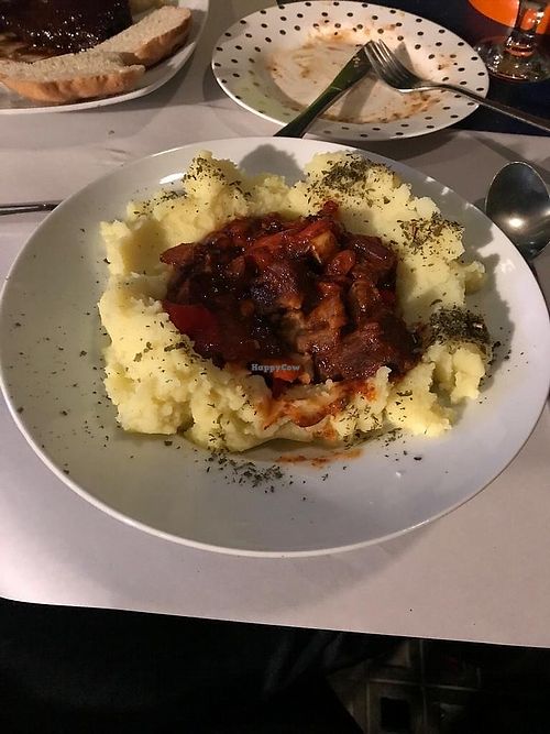 Vegan goulash with seitan at Mayka in Belgrade