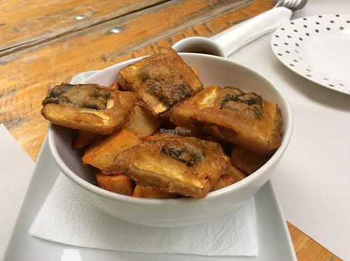 A vegan fish and chip starter at Mayka in Belgrade