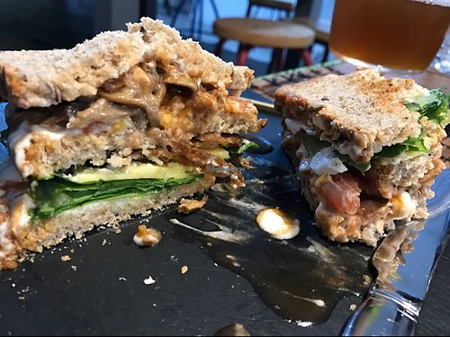 partially eaten club sandwich - it was delicious! at Bioloco in Gran Canaria