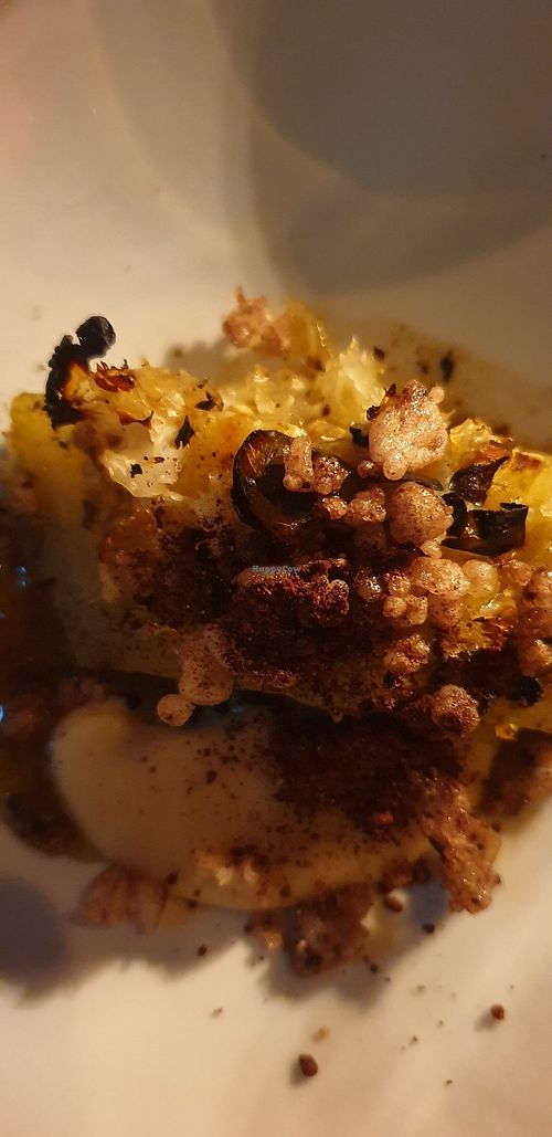 Eggplant, white fungus, kelp at Yellow in Sydney