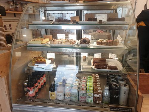 Desert display at Sprout Health Foods in Newquay