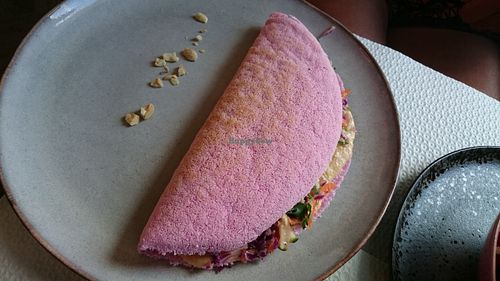 Tapioca meal with hummus and vegetables at Wild Girls Deli in Geneva