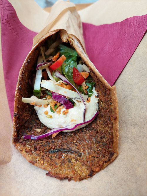 Veggie wrap made vegan (no yoghurt) at Feyrouz in Athens