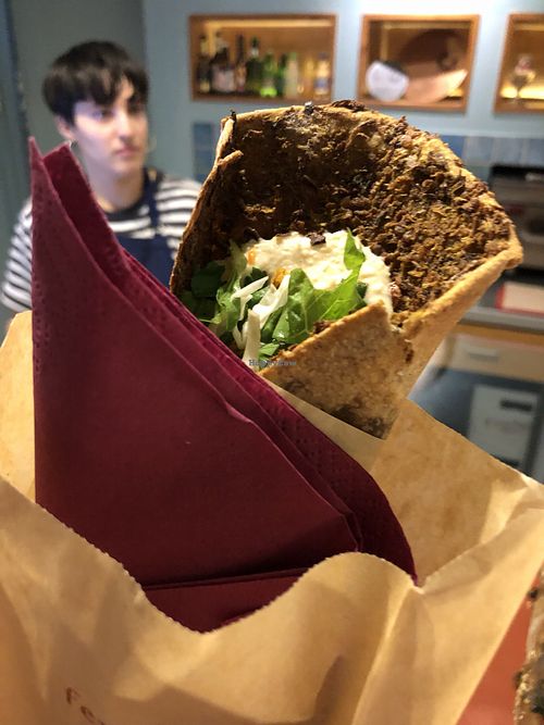 Monahakon wrap with vegetables at Feyrouz in Athens