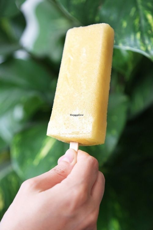 "Alejandro Mango" is made out of 95% organic mango plues a 5% of coconut milk. 
No water, no sugar added. Just a very nice and organic fruit. at Uay Balam in Barcelona