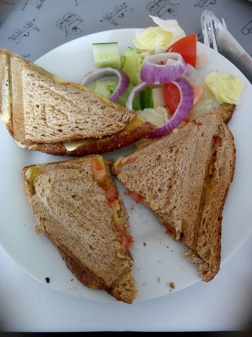 Vegan cheese & tomato toastie. at Veggie Rae in Bury