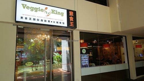 restaurant exterior decor at Veggie King in Central Singapore