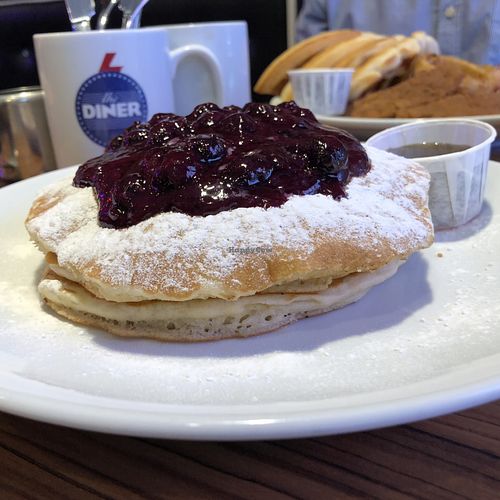 Pancakes with blueberry compote at The Diner - Strand in London