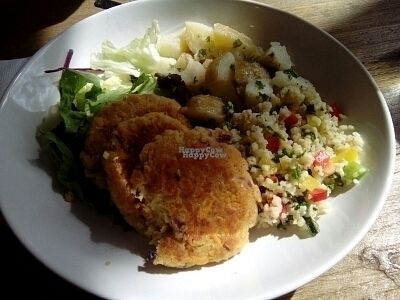 Chickpea fritters! at The Planet Cafe in Taunton