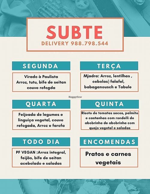 Picture from the Subte Facebook at SuBte Vegan in Sao Paulo