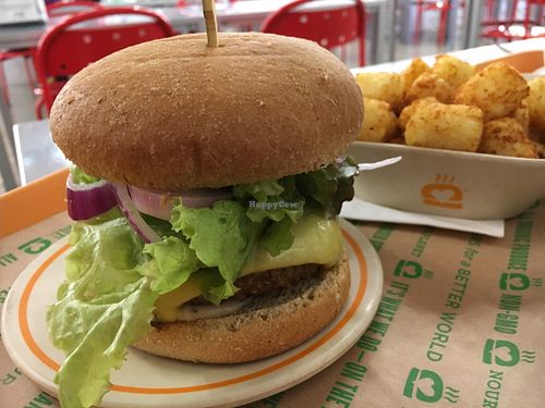 Standard burger with tots at Next Level Burger - Lake Oswego in Lake Oswego