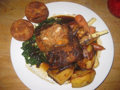 Christmas dinner, with vegan Yorkshire puds! at The Deaf Institute Bar and Kitchen in Manchester