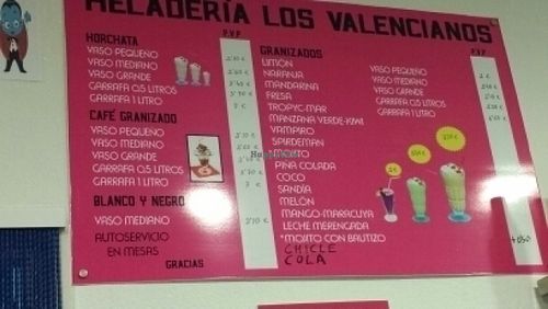 slush drinks  at Heladeria Los Valencianos in Isla Cristina