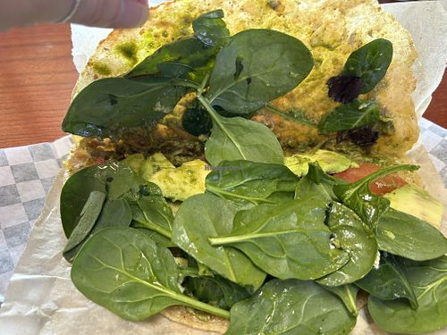 Inside the vegan wrap   at Country Organics in Redding