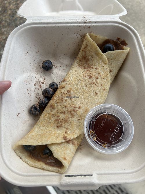 The cocoa berry crepe to go. Very tasty!   at Country Organics in Redding