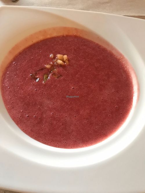 Strawberry soup at Great Bistro in Budapest