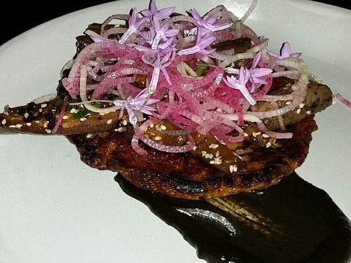 cabbage pancake with eggplant at Erven in Santa Monica