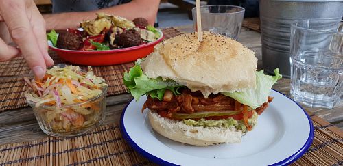Jackfruit burger at Monkey in Chamonix-mont-blanc