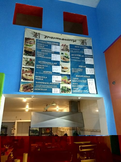 Menu at Yacatecuhtli in Manzanillo