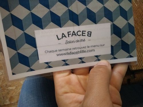 Menu at La Face B in Lille