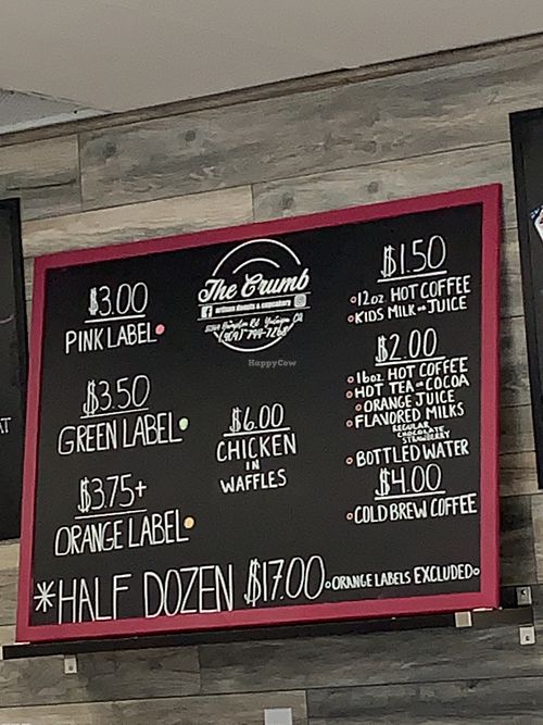 Prices for donuts at The Crumb in Yucaipa