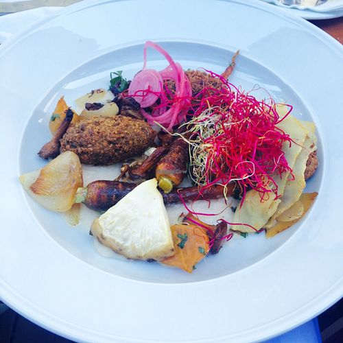 Delicious vegan plate! at Restaurang Sand in Bastad