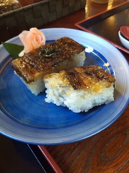 Eggplant sushi at Vegan Ramen Towzen in Kyoto