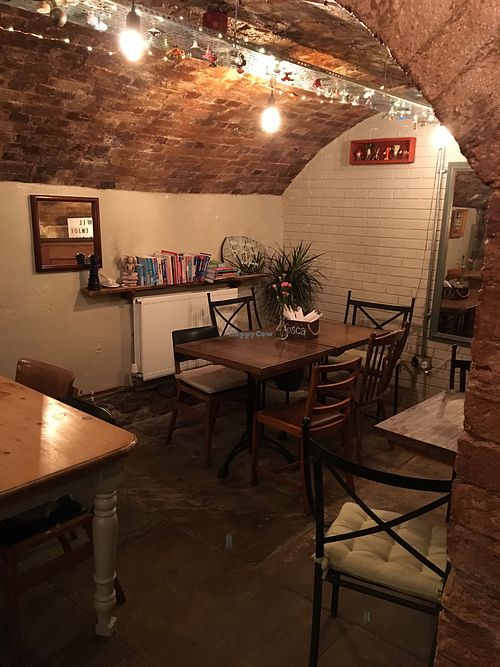 Inside the cosy little book area  at Fusca  in Warwick