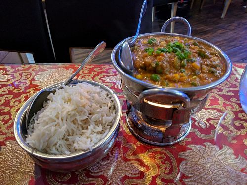 mixed vegetable curry and basmati rice at Jyoti Restaurant - Nogosan in Seoul