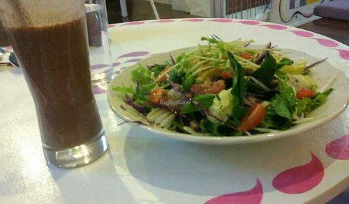 avocado salad and chocolate chia shake  at Yoga House & Spa in Koh Samui