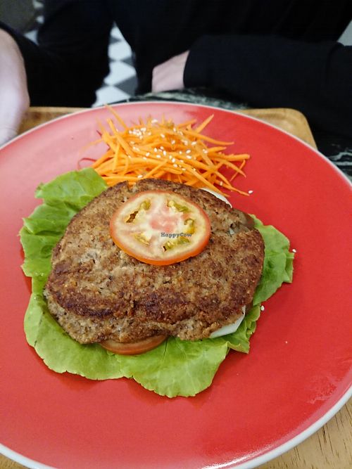 Vegan 'burger' at Coco & Co in Vientiane