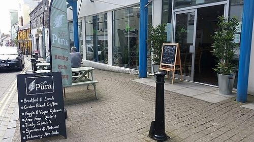 Outside at Caffi Pura in Tenby