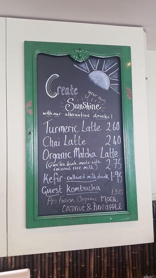 Tea board at Caffi Pura in Tenby